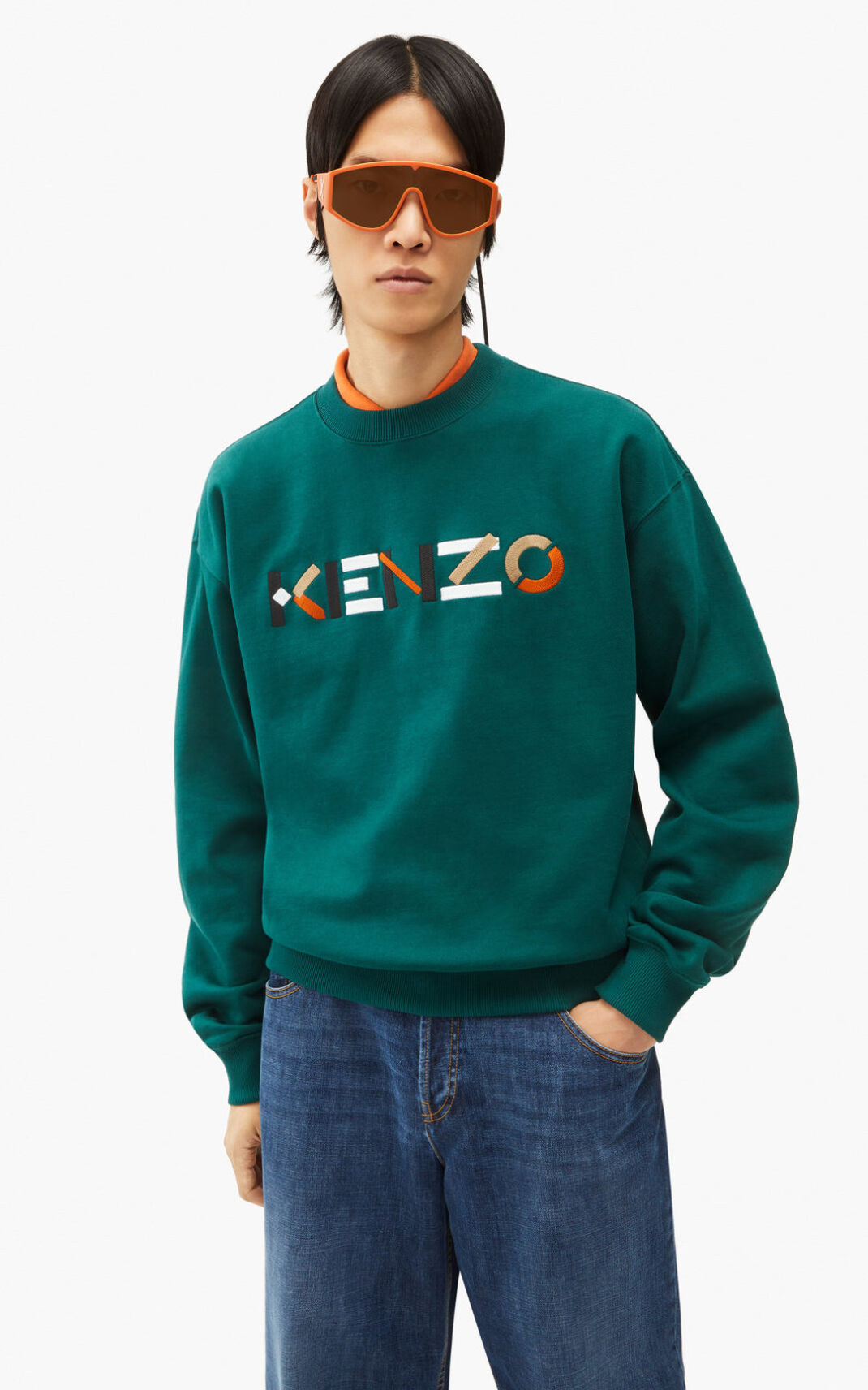 Sweat Kenzo Homme Logo oversized multicoloured Bleu XJEDL-0542